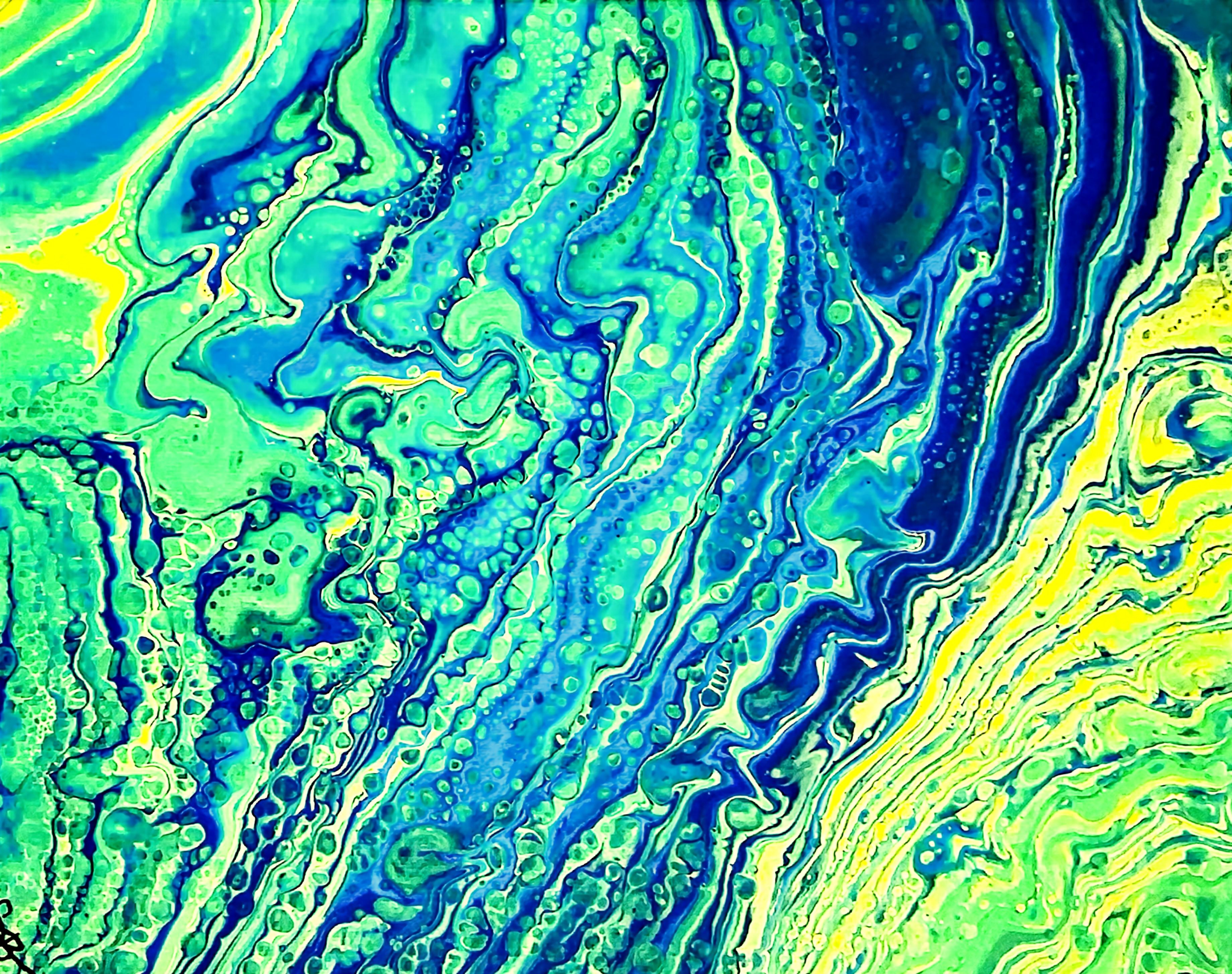 Luminous Lagoon - pour painting by Chris Broussard